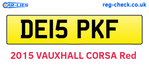 DE15PKF are the vehicle registration plates.