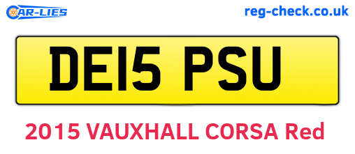 DE15PSU are the vehicle registration plates.