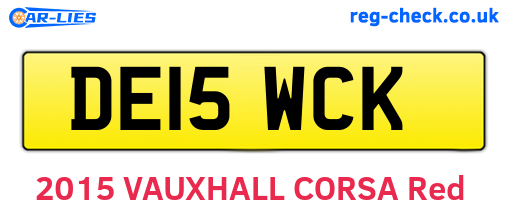 DE15WCK are the vehicle registration plates.