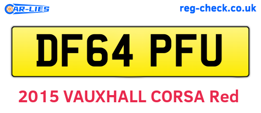 DF64PFU are the vehicle registration plates.