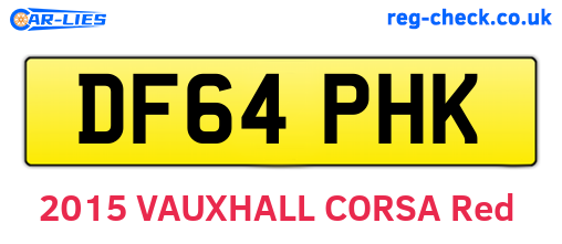 DF64PHK are the vehicle registration plates.