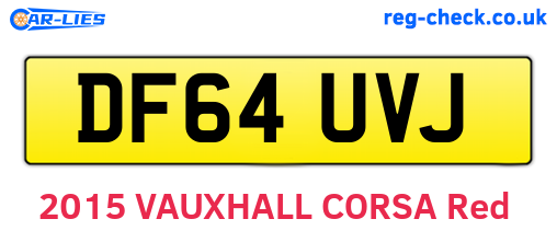 DF64UVJ are the vehicle registration plates.