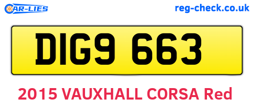 DIG9663 are the vehicle registration plates.