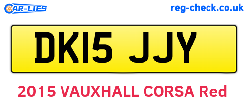DK15JJY are the vehicle registration plates.