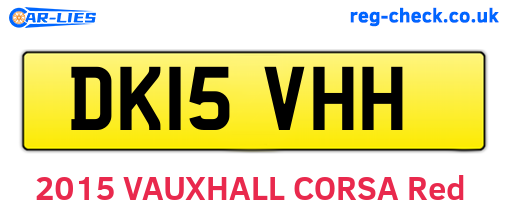 DK15VHH are the vehicle registration plates.