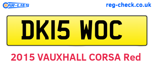 DK15WOC are the vehicle registration plates.
