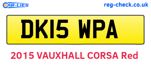 DK15WPA are the vehicle registration plates.