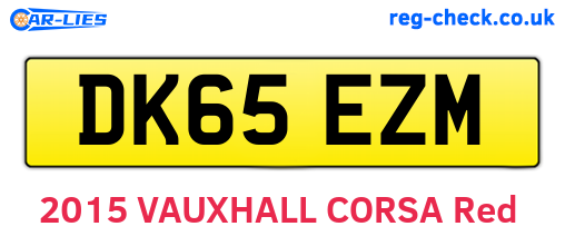 DK65EZM are the vehicle registration plates.