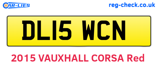 DL15WCN are the vehicle registration plates.