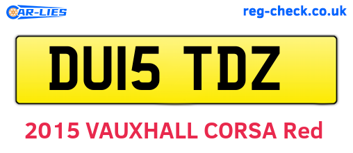 DU15TDZ are the vehicle registration plates.