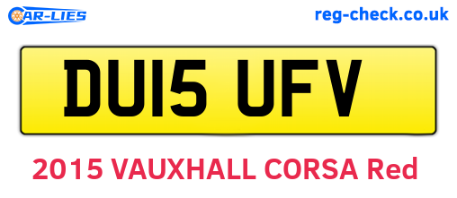 DU15UFV are the vehicle registration plates.