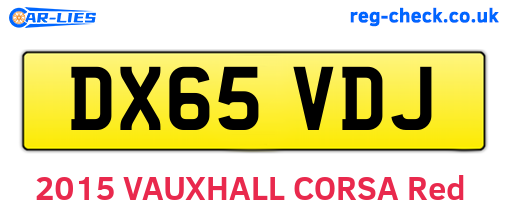 DX65VDJ are the vehicle registration plates.