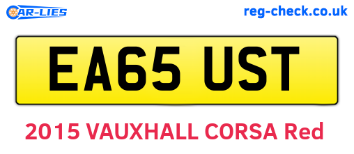 EA65UST are the vehicle registration plates.