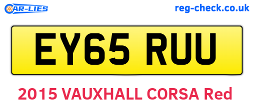 EY65RUU are the vehicle registration plates.