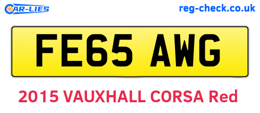 FE65AWG are the vehicle registration plates.