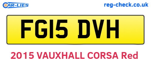 FG15DVH are the vehicle registration plates.
