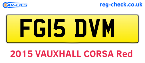 FG15DVM are the vehicle registration plates.