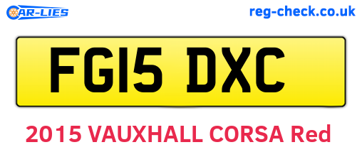 FG15DXC are the vehicle registration plates.