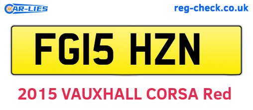 FG15HZN are the vehicle registration plates.