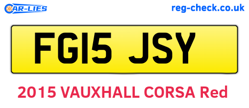 FG15JSY are the vehicle registration plates.