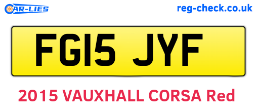 FG15JYF are the vehicle registration plates.