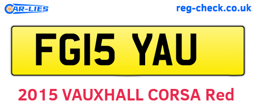 FG15YAU are the vehicle registration plates.