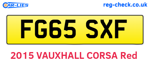 FG65SXF are the vehicle registration plates.