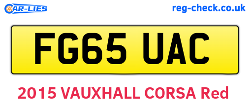 FG65UAC are the vehicle registration plates.