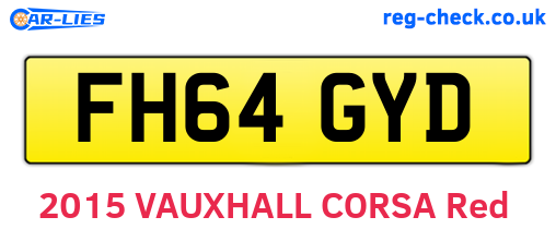 FH64GYD are the vehicle registration plates.