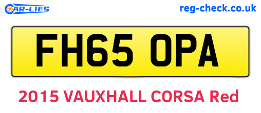 FH65OPA are the vehicle registration plates.