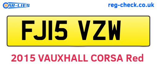 FJ15VZW are the vehicle registration plates.