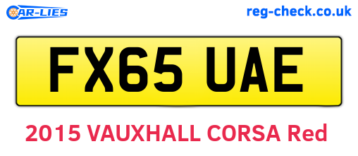FX65UAE are the vehicle registration plates.