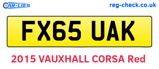 FX65UAK are the vehicle registration plates.
