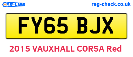 FY65BJX are the vehicle registration plates.