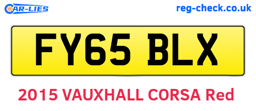 FY65BLX are the vehicle registration plates.
