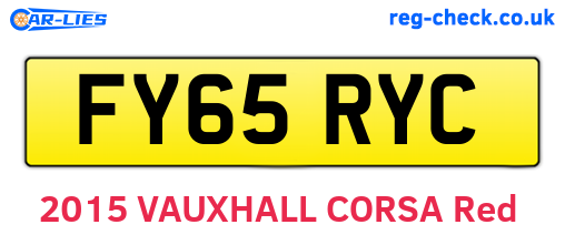 FY65RYC are the vehicle registration plates.