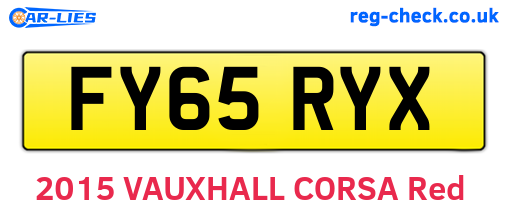 FY65RYX are the vehicle registration plates.