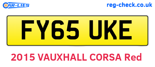 FY65UKE are the vehicle registration plates.