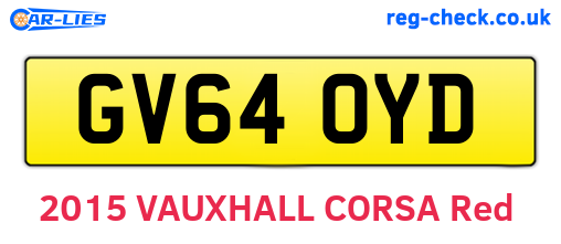 GV64OYD are the vehicle registration plates.