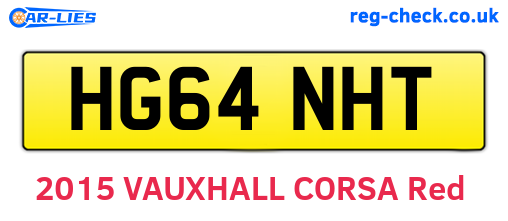 HG64NHT are the vehicle registration plates.