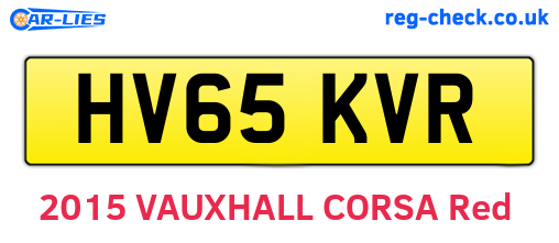 HV65KVR are the vehicle registration plates.