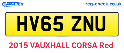 HV65ZNU are the vehicle registration plates.