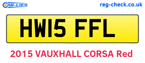 HW15FFL are the vehicle registration plates.