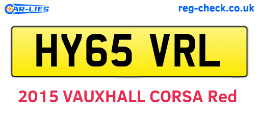 HY65VRL are the vehicle registration plates.