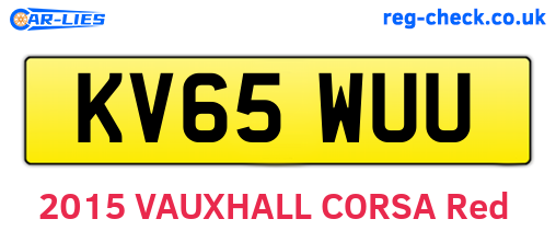 KV65WUU are the vehicle registration plates.