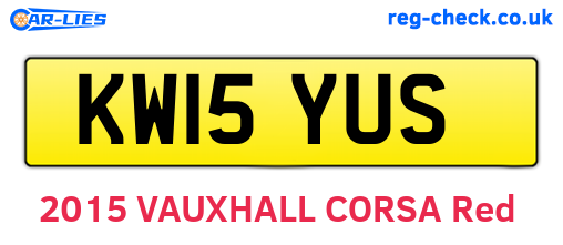 KW15YUS are the vehicle registration plates.