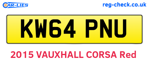 KW64PNU are the vehicle registration plates.