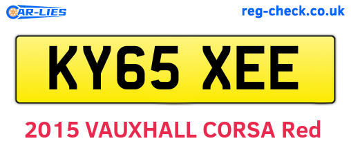 KY65XEE are the vehicle registration plates.