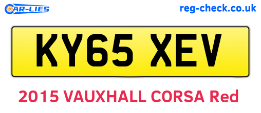 KY65XEV are the vehicle registration plates.