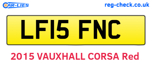 LF15FNC are the vehicle registration plates.